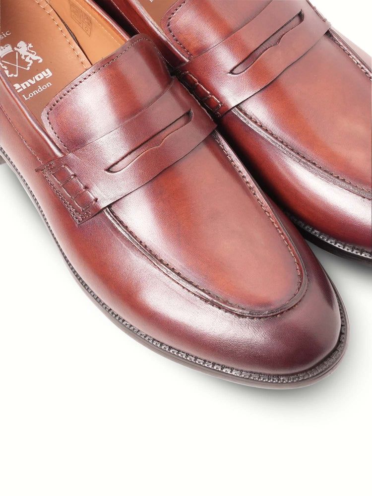 Full Grain Leather Embossed Slip-On Shoes