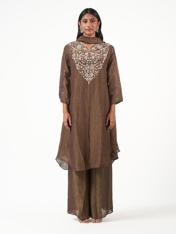 Crushed Shimmer Silk Shalwar Set