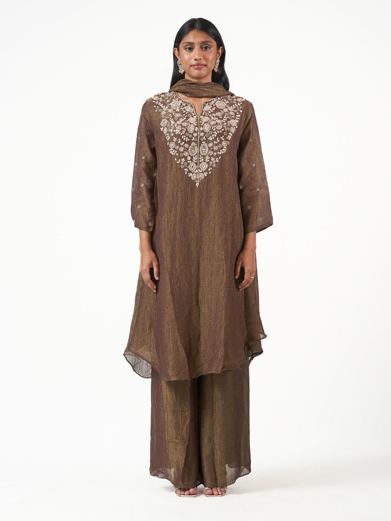 Crushed Shimmer Silk Shalwar Set