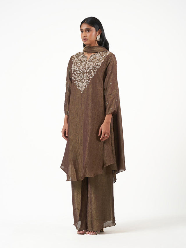 Crushed Shimmer Silk Shalwar Set