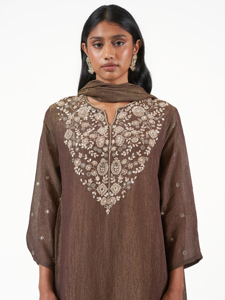 Crushed Shimmer Silk Shalwar Set