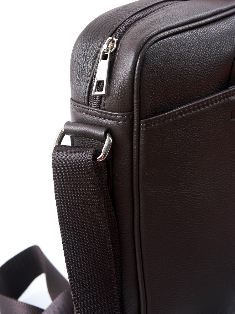 Brown Full-Grain Leather Side Bag
