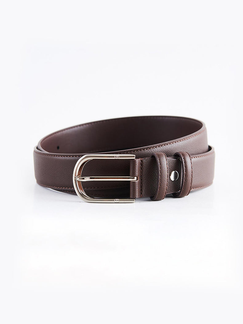 Brown Genuine Leather Formal Belt
