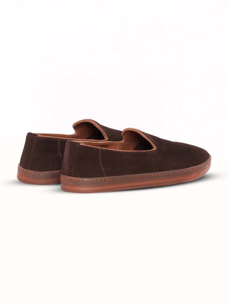 Nubuck Leather Embossed Slip-On Shoes