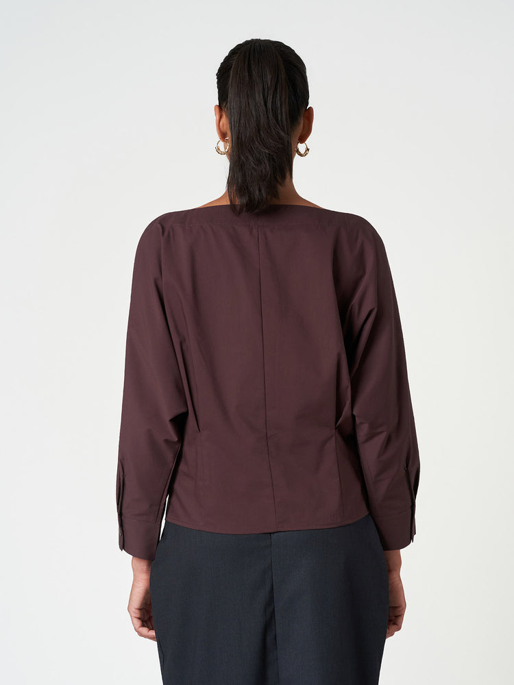 Boat Neck Long Sleeve Top