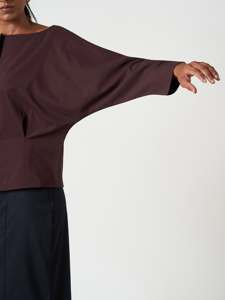 Boat Neck Long Sleeve Top