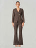Wrap Front Tailored Flared Suit