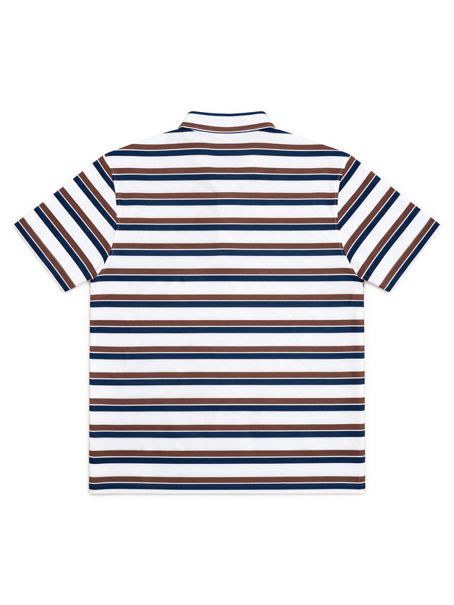 Men's Brown Horizontal Stripe Casual T-Shirt