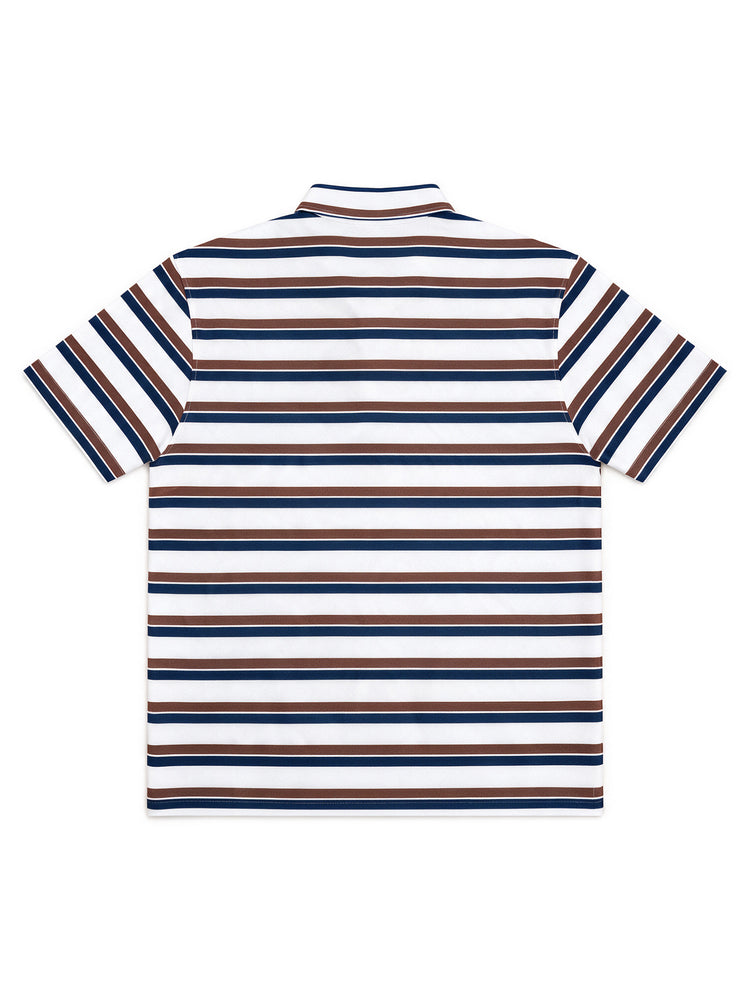 Men's Brown Horizontal Stripe Casual T-Shirt