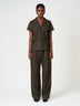 Brown Single-Breasted Tailored Trouser Suit Set