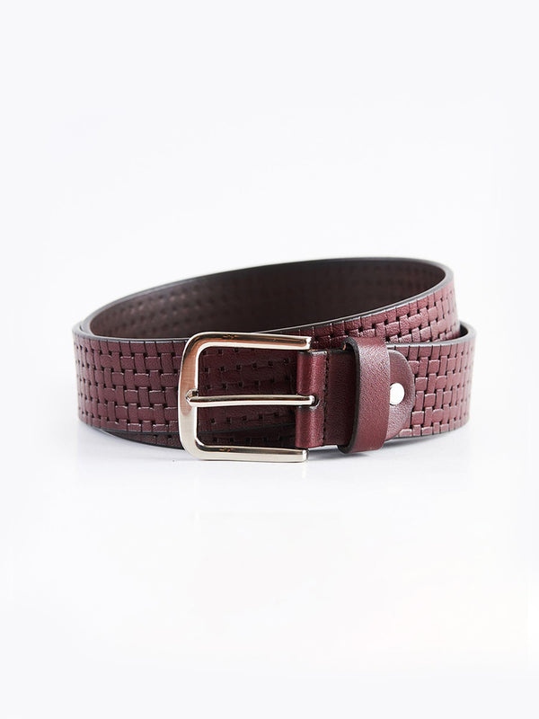 Burgu Embossed Leather Casual Belt