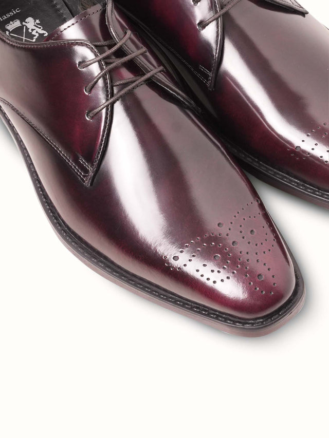 Full Grain Leather Embossed Lace-Up Shoes