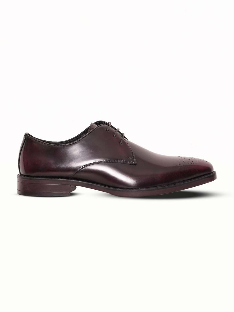 Full Grain Leather Embossed Lace-Up Shoes