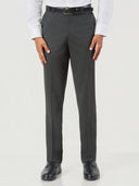 Charcoal Grey Striped Regular Fit Formal Trousers