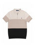 Colour Block Zip Knit Regular Fit Polo Shirt