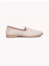Cream Embroidered Ethnic Slip-On Shoes