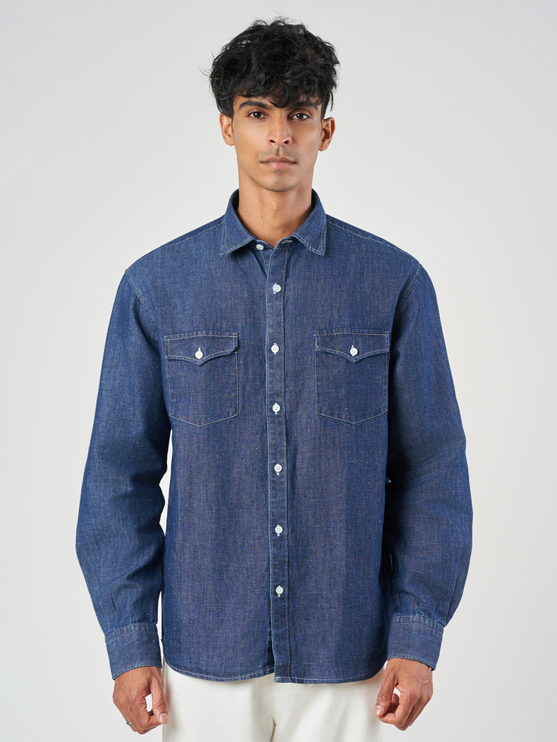 Cotton Hemp Armstrong Collar Shirt