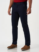 Smart Casual Dark Blue Cotton Stretch Chikago Fit Chinos