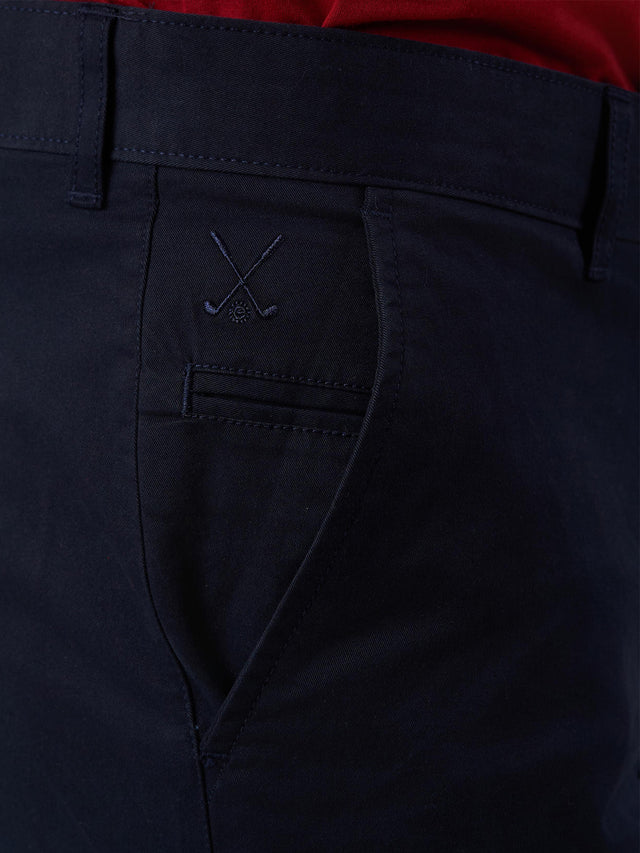 Smart Casual Dark Blue Cotton Stretch Chikago Fit Chinos