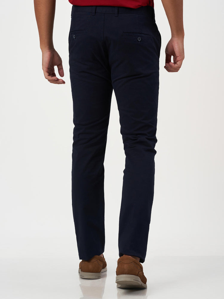 Smart Casual Dark Blue Cotton Stretch Chikago Fit Chinos