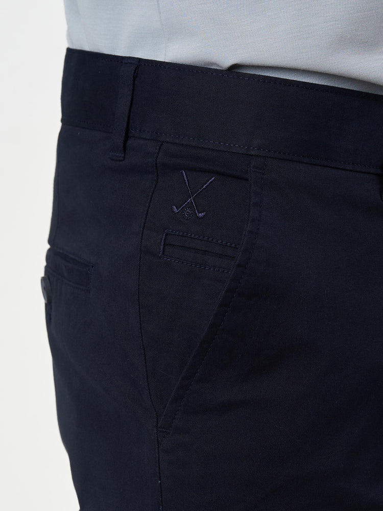Smart Casual Dark Blue Cotton Stretch Slim Fit Chinos