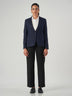 Dark Blue Linen Blend Regular Fit Blazer