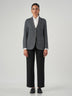 Dark Blue Linen-Cotton Notch Lapel Jacket