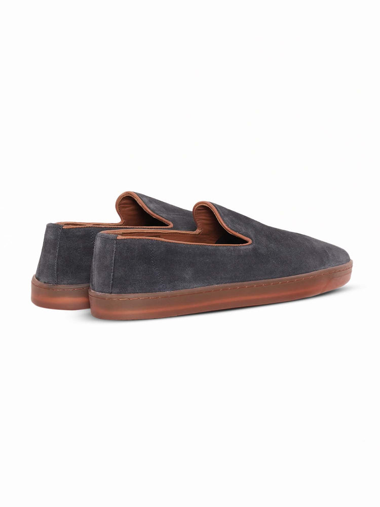 Nubuck Leather Embossed Slip-On Shoes