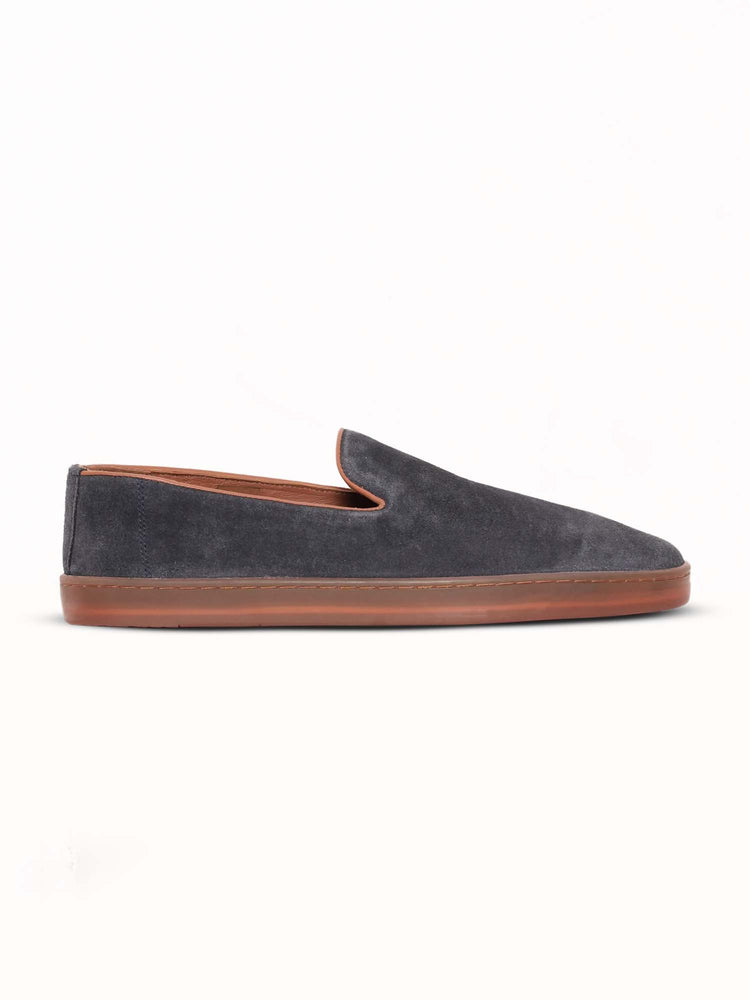 Nubuck Leather Embossed Slip-On Shoes