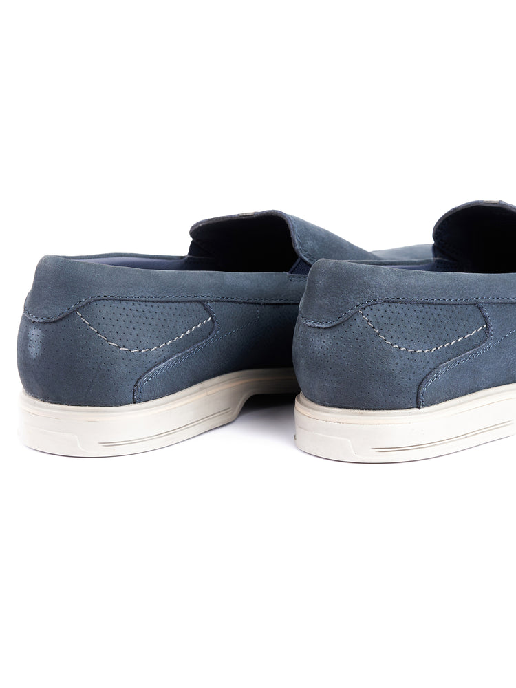 Nubuck Leather Embossed Party Slip-On Shoes