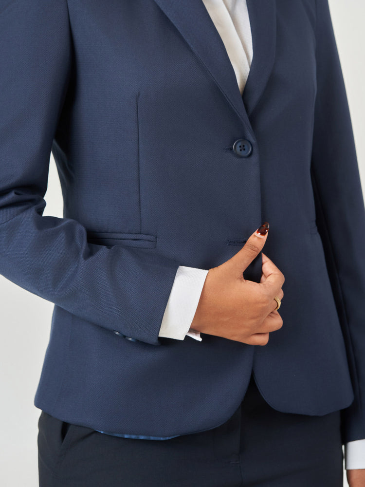Dark Blue Regular Fit Formal Jacket