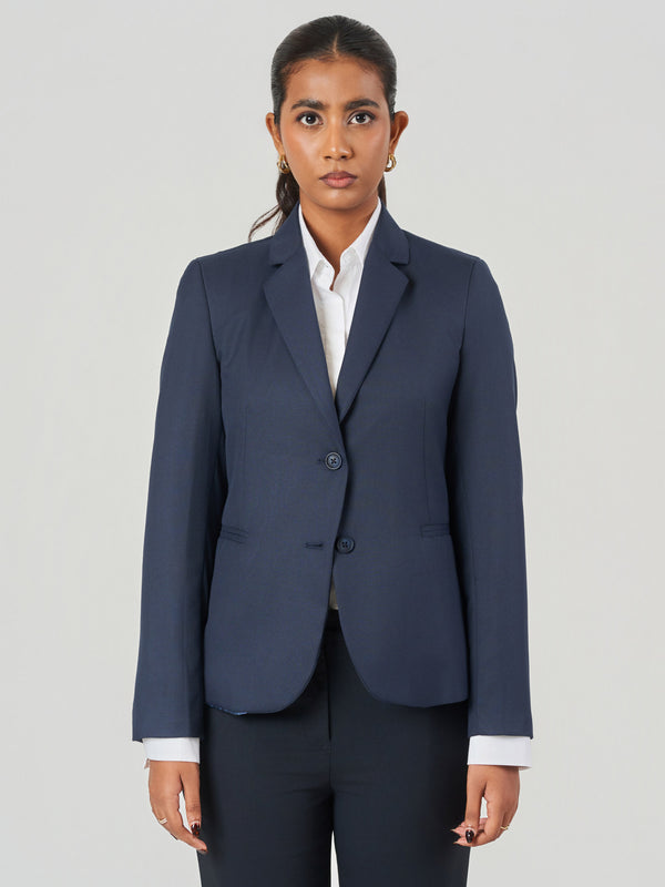 Dark Blue Regular Fit Formal Jacket