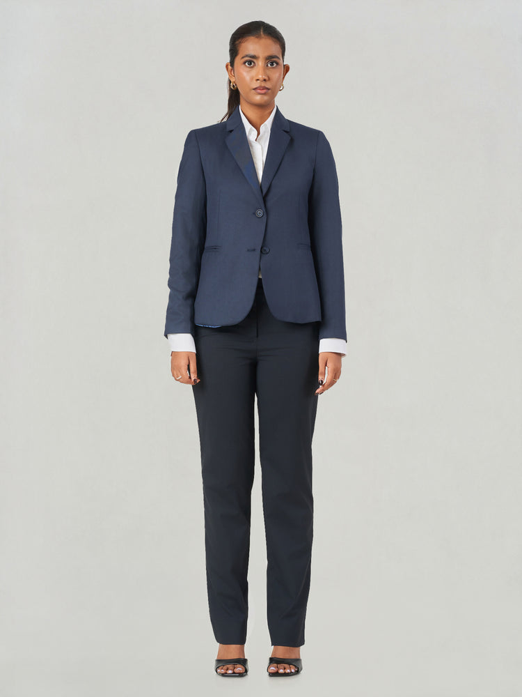 Dark Blue Regular Fit Formal Jacket