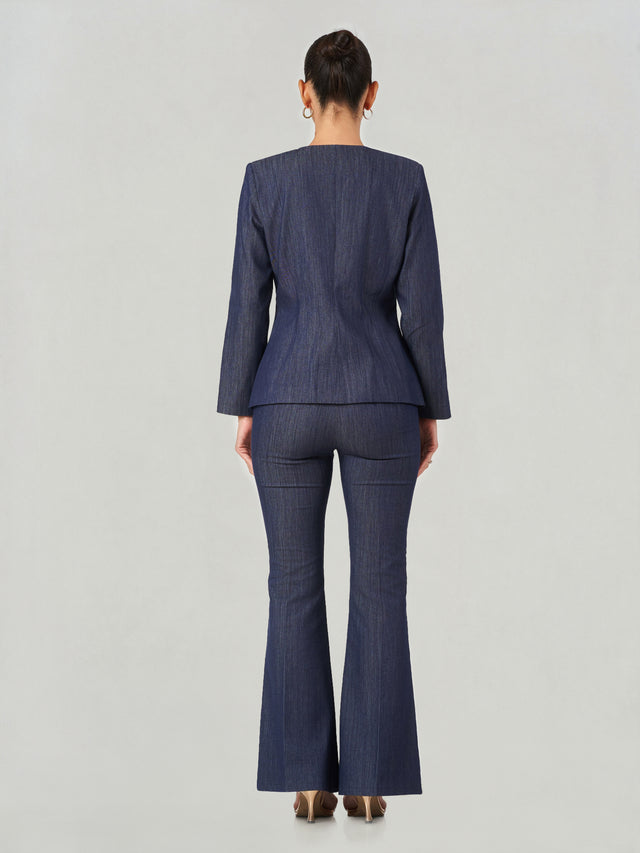 Wrap Front Tailored Flared Suit