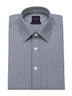 Dark Blue Striped Cotton Slim Fit Shirt