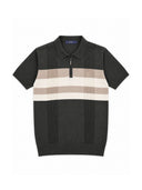 Dark Green Stripe Knit Regular Fit Polo Shirt