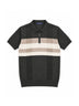 Dark Green Stripe Knit Regular Fit Polo Shirt