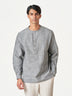 Dark Grey Plain Cotton Casual Kurtha