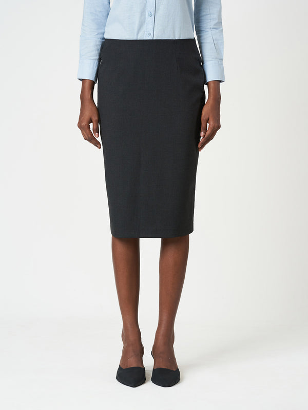 Plain Pencil Fit Midi Skirt