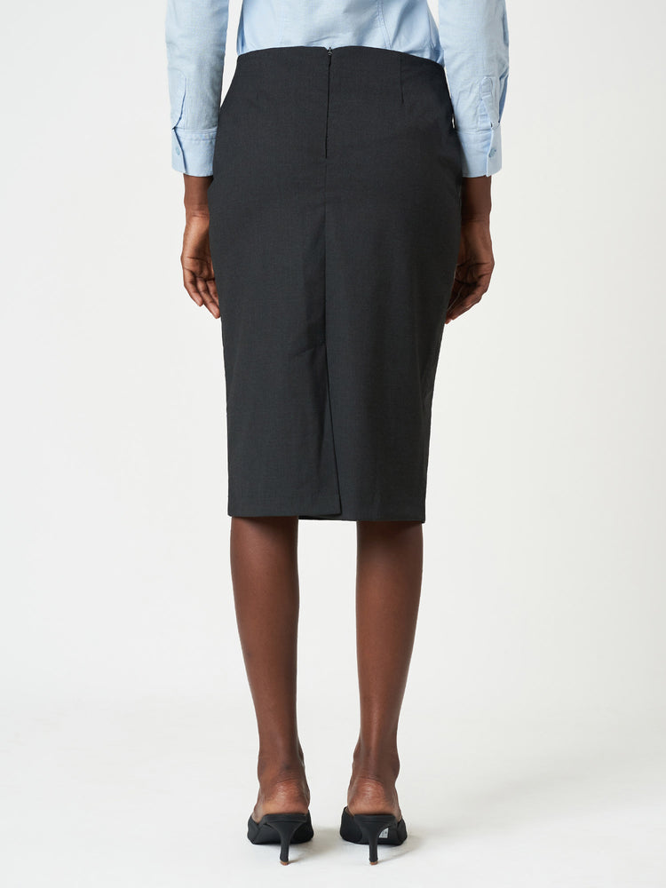 Plain Pencil Fit Midi Skirt