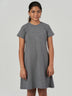 Dark Grey Striped Short Sleeve T-Shirt Dress