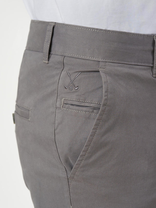 Smart Casual Gray Cotton Slim Fit Chinos