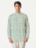 Green Printed Cotton Casual Kurtha