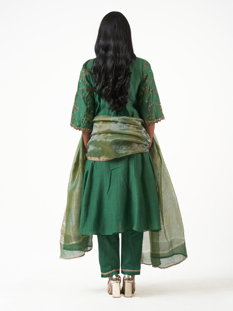 Chanderi Silk Beaded Shalwar Set