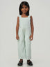 Green Checked Cotton Sleeveless Wide Leg Jumpsuit