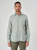Green Design Linen Tailor Fit Shirt