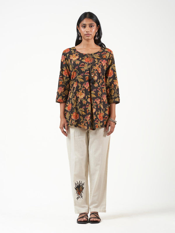 Ethnic Linen Printed Cord Set
