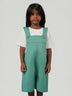 Green Solid Regular Fit Button Strap Dungaree