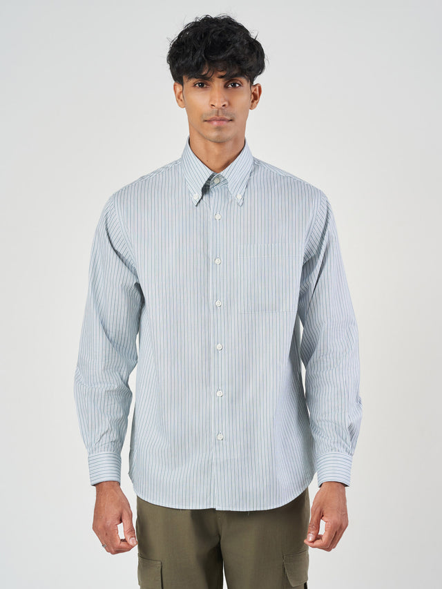 Striped Cotton Armstrong Collar Formal Shirt