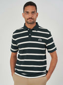 Green Striped Cotton Short Sleeve T-Shirt